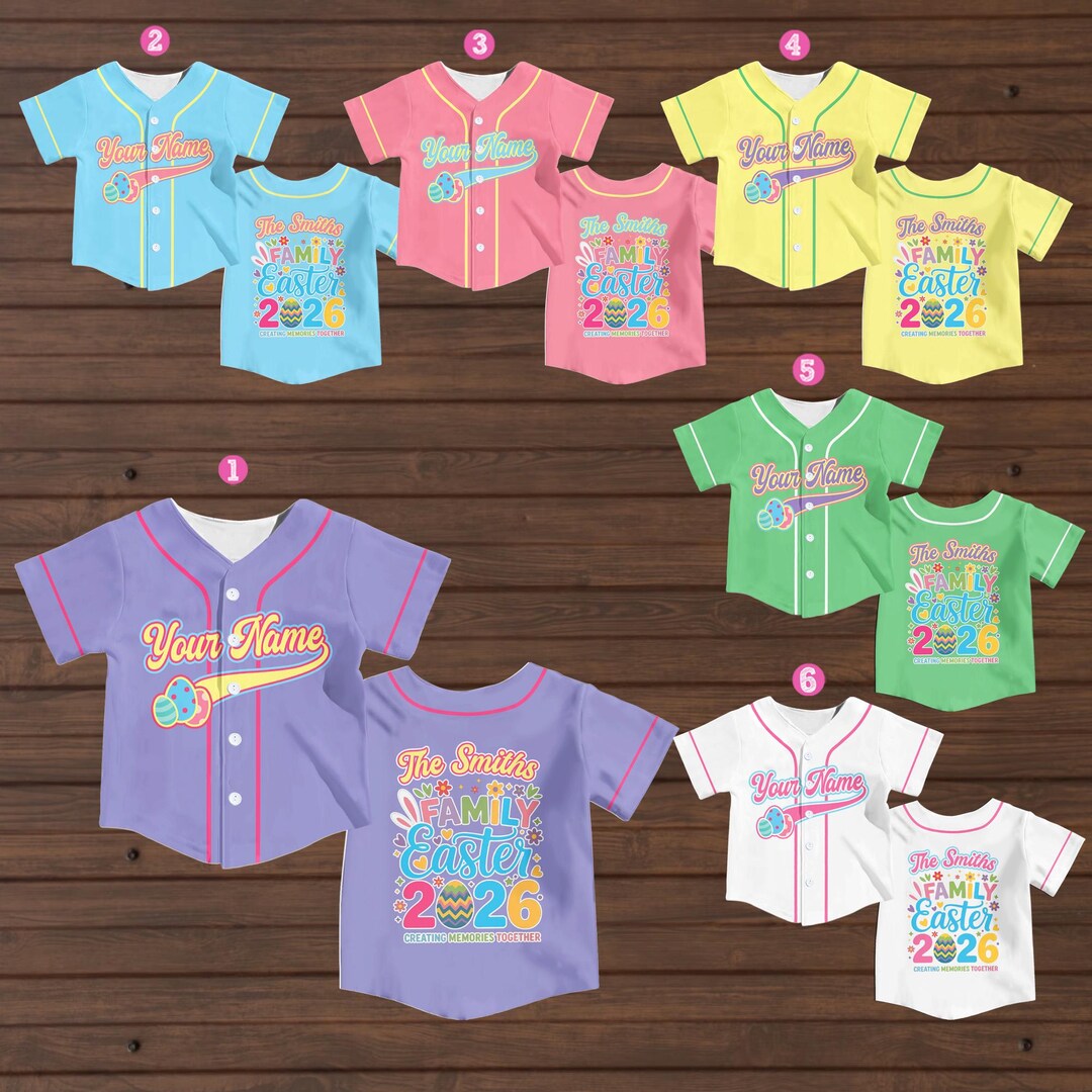 Custom Easter Baseball Jersey, Pastel Sports Jersey, Personalized Bunny ...