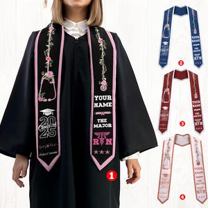 Benutzerdefinierte Abschluss Stola, Abschluss Geschenk, kundenspezifische Schärpe, Klasse von 2025, Senior 2025, personalisierte Schärpe, College-Abschluss-Stola-Geschenke
