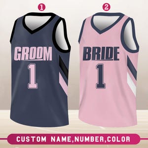 Custom Groom & Bride Basketball Jersey Personalized Matching Couple Jersey Basketball Jersey For Wedding Party Wedding Gifts Honeymoon Gifts