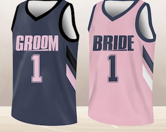 Custom Groom & Bride Basketball Jersey Personalized Matching Couple Jersey Basketball Jersey For Wedding Party Wedding Gifts Honeymoon Gifts