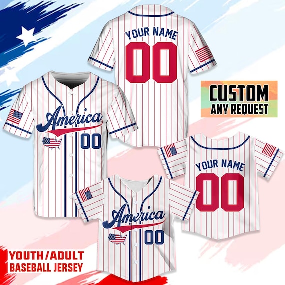Independence Day America Baseball Jersey, 4th of July Jersey