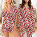 Cute Squirrel Satin Pajama Set for Women, Colorful Animal Sleepwear Set, Funny Squirrel Print Pajamas, Cozy Loungewear Gift for Her product logo