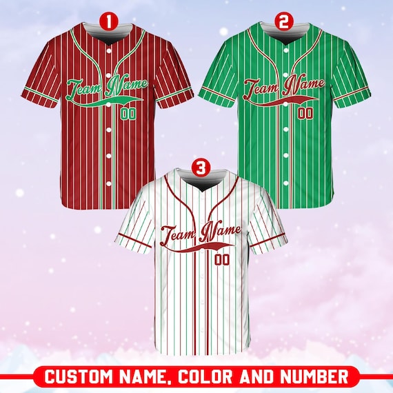 Personalized Christmas Baseball Jersey, Custom Team Name and
