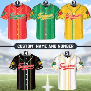 Camiseta de béisbol personalizada del Cinco de Mayo: camiseta de rayas rojas, blancas y verdes, camiseta de béisbol de la Fiesta Mexicana, camiseta de béisbol personalizada
