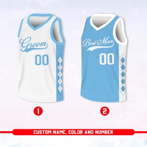 Custom Wedding Basketball Jersey, Groom and Best Man Set, Personalized Names, Colors, Numbers, Bridal Party Gift, Bachelor Party Attire