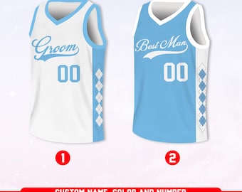 Custom Wedding Basketball Jersey, Groom and Best Man Set, Personalized Names, Colors, Numbers, Bridal Party Gift, Bachelor Party Attire