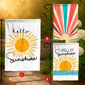 Hello Sunshine Garden Flag, Summer Porch Yard Decor, Colorful Welcome Flag for Outdoor & Patio, Garden Flag, Spring Summer Flag