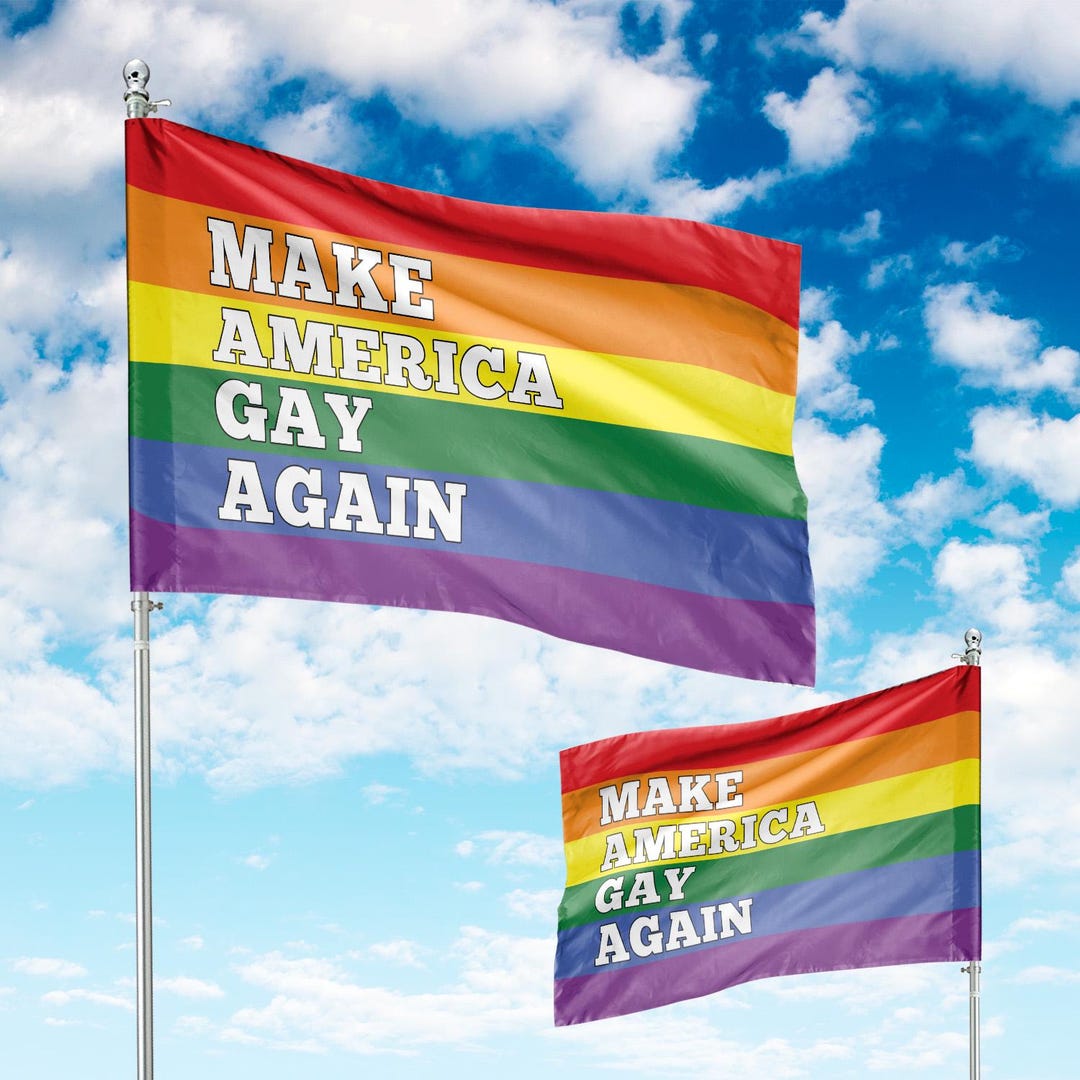 Make American Gay Again Flag, LGBTQ Support Rainbow Flag, LQBT Pride ...