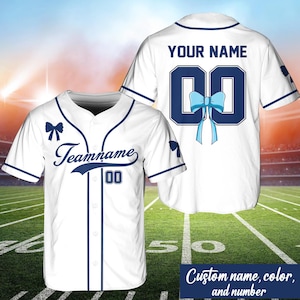 Coquette Bow Baseball Jersey, Custom Name And Number Coquette Baseball Jersey, Personalized Jersey Uniform For Baseball Lover, For Women