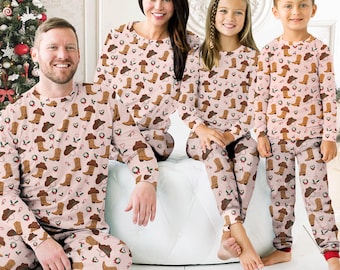 Howdy Christmas Pyjamas Set, Western Cowboy Weihnachtspyjama, Festliche Howdy Christmas Langarm Pyjama, Land Weihnachtsgeschenk