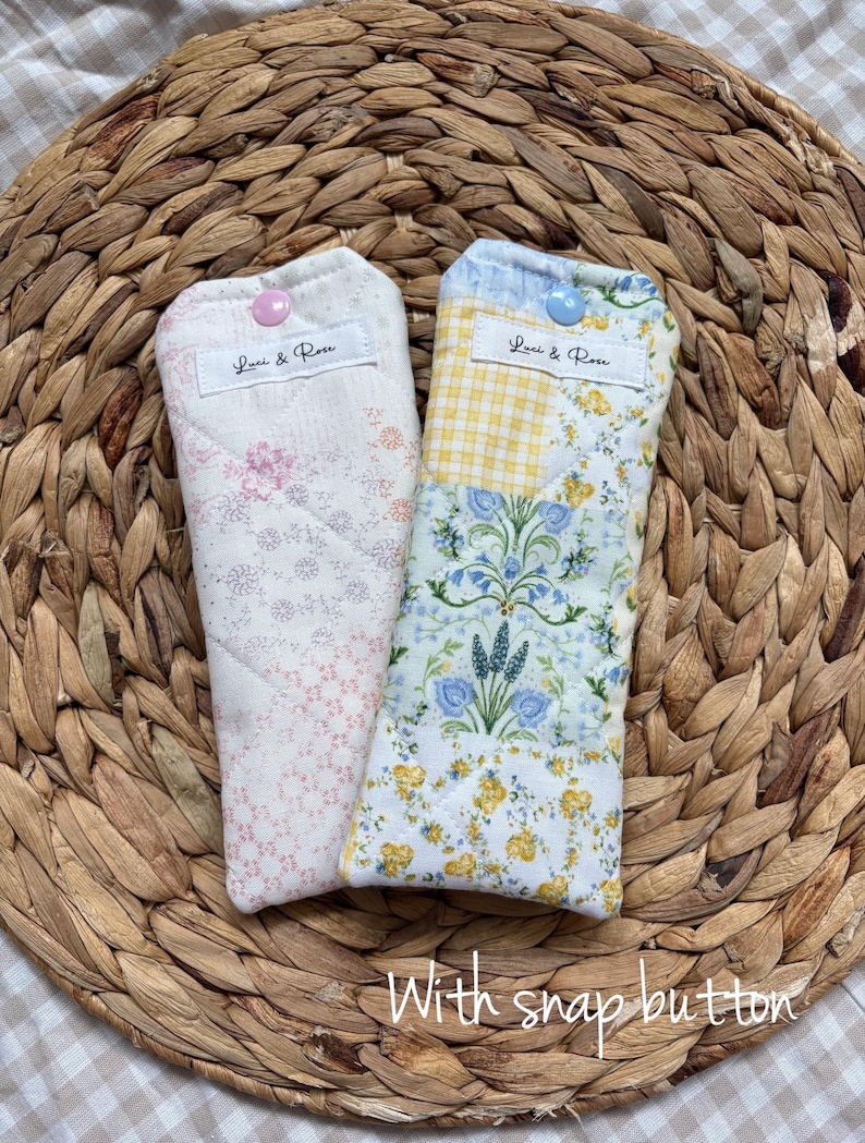Estuche acolchado para gafas de sol ~ Estuche para gafas de sol ~ Estuche floral para gafas de sol ~ Estuche pequeño ~ Hecho a mano ~ Idea de regalo imagen 3
