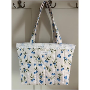 Quilted Tote Bag ~ Tote Bag ~  Handmade Tote Bag ~ Handmade ~ Gift Idea ~ Quilted Cotton Bag ~ Tote Bag With Lace