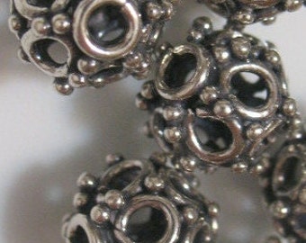 Sterling silver beads-10mm beads-beading supplies-round beads925 sterling silver-jewelry supplies-ONE BEAD