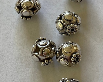 Sterling silver 9mm beads. Jewelry supplies loose beads  ONE BEAD