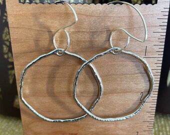 Handcrafted silver hoop earrings