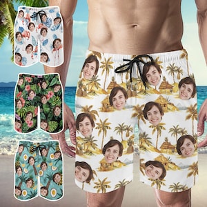 Custom Face Swimwear for Men,Personalised Face Swim Trunk,Custom Swim Shorts with Face,Personalised Photo Swimwear,Custom Face Beach Shorts