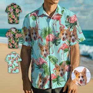 Custom Dog Face Hawaiian Shirt: Personalized Pet Photo Shirt