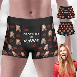 Boxers de rosto personalizados para marido, roupa íntima personalizada com foto, boxer com rosto, roupa íntima de rosto personalizada, cuecas boxer de rosto, boxer com imagem