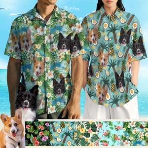 Personalised Photo Hawaiian Shirt,Custom Dog Face Shirt,Hawaiian Shirt with Pet Face,Custom Dog Hawaiian Shirt,Hawaiian Shirt for Men Women