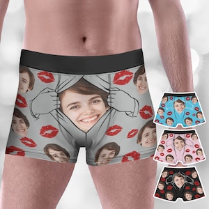 Personalized Boxers with Photo,Custom Face Boxers for Husband,Personalised Boxer Shorts for Men,Underwear with Picture,Boxers with Face