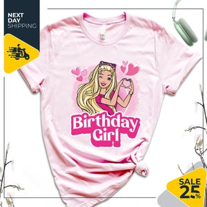Doll Theme Birthday Girl Shirt | Custom Name & Number T Shirt | Birthday Girl Personalized Tshirt