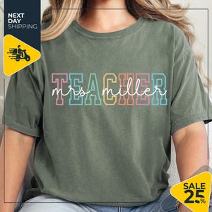 Comfort Colors® Custom Teacher Shirt | Teacher Team Shirts | Personalized School Tshirt | Teacher Gift | Customized Name Teacher Shirt Gifts