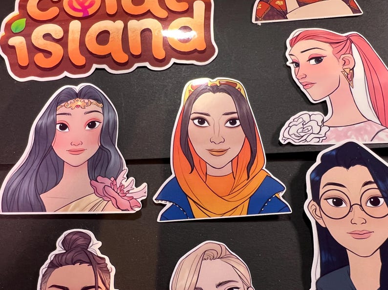 Coral Island Character Stickers: Waterproof Vinyl Decals - Etsy