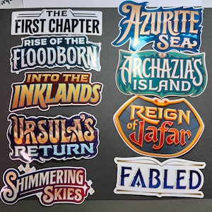 Etiquetas de vinilo troqueladas Lorcana Labels, todos los juegos, carpetas comerciales, cajas para cartas y mazos, organización de juegos ¡a prueba de agua!