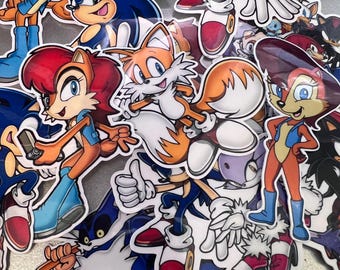 Sonic the Hedgehog Vinyl Stickers 90's SET 2: Waterproof Laptop, Console, Water Bottle Decals