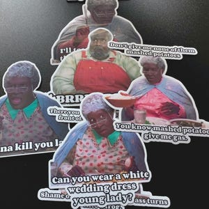 The Nutty Professor Granny Klump 90&#39;s funny vinyl waterproof die cut stickers
