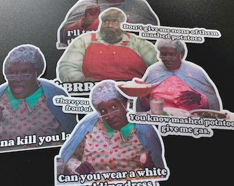 The Nutty Professor Granny Klump 90's funny vinyl waterproof die cut stickers