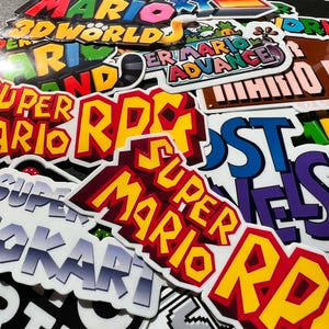 Super Mario Bros. Logo Stickers: Vinyl Decals for Laptop, Consoles