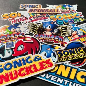 Sonic the Hedgehog Series Logo Vinyl Stickers.  Custom Video Game Vinyl Stickers for Laptops, Consoles, Water Bottles and many more!