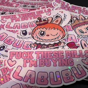 Labubu Vinyl Decal Stickers Holographic For Laptops, Water Bottles, Kindles, Sticker Bombing and More!