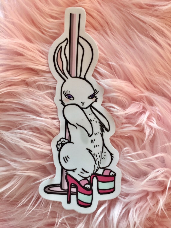 Bunny Stripper Sticker Etsy.