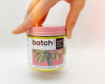 Manteca corporal batida sin perfume, ungüento natural para el eccema, para piel sensible