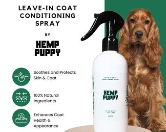 Leave-In Coat Conditioning Shine Detangling Dog Hemp Seed Oil Spray 250ml by Hemp Puppy