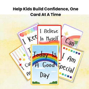 Kinder Affirmationskarte druckbar, Karten für Selbstwertgefühl und psychische Gesundheit, positive Zitat Karten, Klassenzimmer-Werkzeuge für emotionales Lernen,