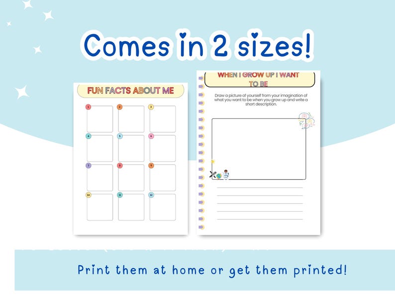All About Me Printable Activity Sheets, Rainbow Theme - Etsy