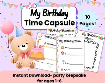 Time Capsule Printable for Kids, Customizable Memory Keeper With ...