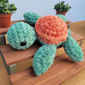 Crochet Sea Turtle | Plushie | Sea Creature | Doll | Amigurumi | Stuffed Animal | Kids Toy | Birthday Gift | Ocean | Baby Shower | Tortoise