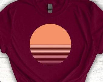 Minimalist Rising Sun T-Shirt: Geometric Modern Art Tee