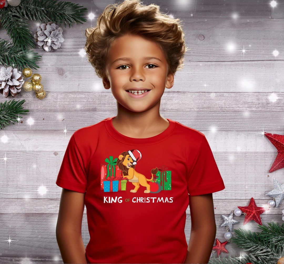 Christmas Tshirt, King Lion Christmas Shirt, Lion Kids Christmas Shirt