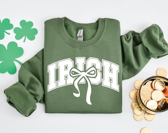 Irish Clover Sweatshirt, St. Patrick’s Day Shirt, Women’s Saint Patrick’s Day Tee, Irish Sweatshirt, St. Paddy’s Day Crewneck, Irish Shirts