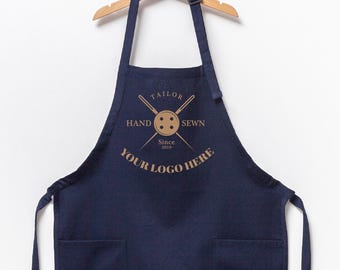 Personalized Logo Apron with Pockets: Custom Text Print