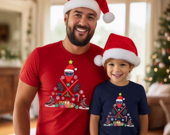 Christmas Ice Hockey Shirt: Hockey Player Team T-Shirt