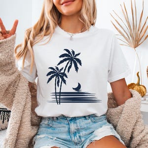 Summer Vibes T-shirt, Palm Tree And Ocean Shirt, Tropical Beach Palm Sweatshirt, Summer Shirt, Beach Party Shirt, Summer Design