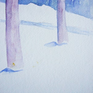 Snowy Trees original watercolor image 3