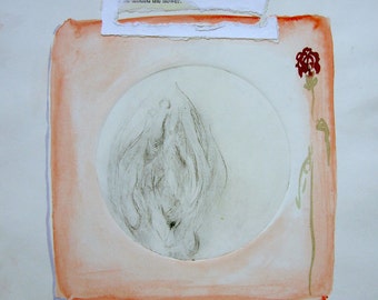 The little prince . . . he tended the flower, original mixed media on paper