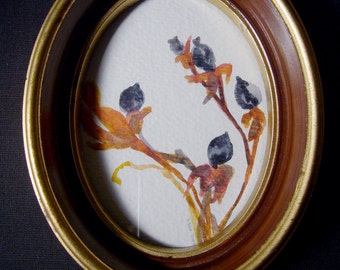 Brambleberry Original Watercolor in Oval Frame